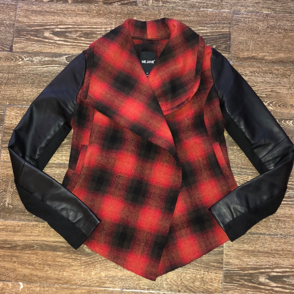 Me Jane Plaid Jacket Cardigan